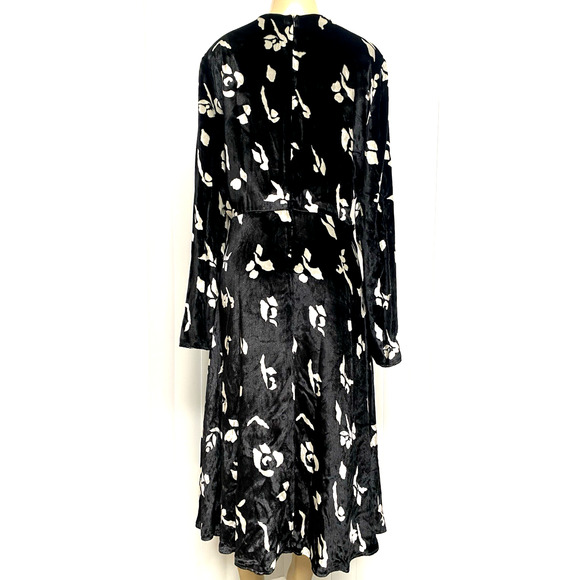 Philosophy di Lorenzo Serafini Dress Black White Velvet Velour V Neck Mi… - Picture 4 of 8